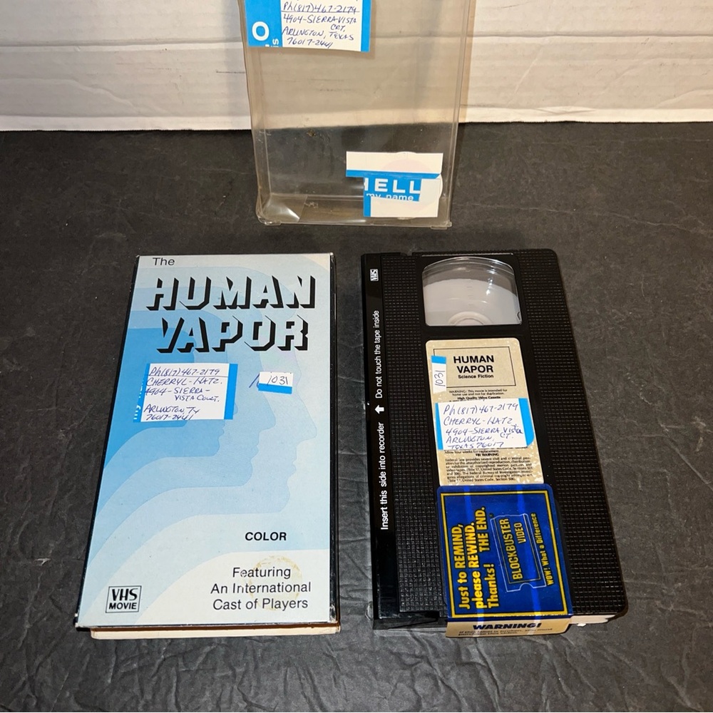 The Human Vapor VHS  Ishiro Honda Rare Science Fiction Horror Cult 1985 Rental